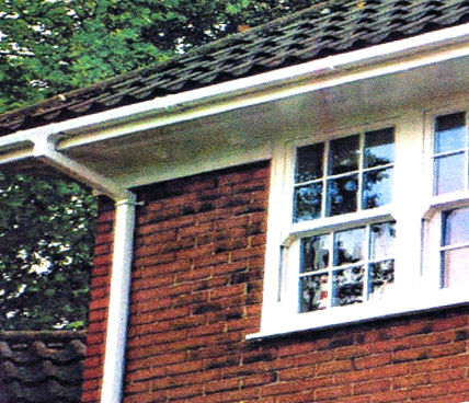 Guttering low angle view on a house